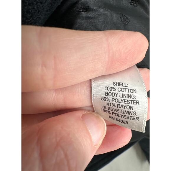 Banana Republic Jacket Womens Small 4 Black Moto Zip Cotton Boho Grunge - Picture 4 of 7